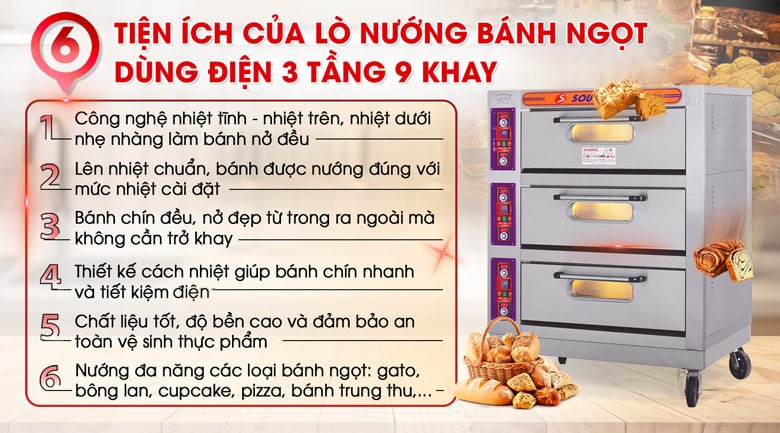Lò nướng có 9 khay