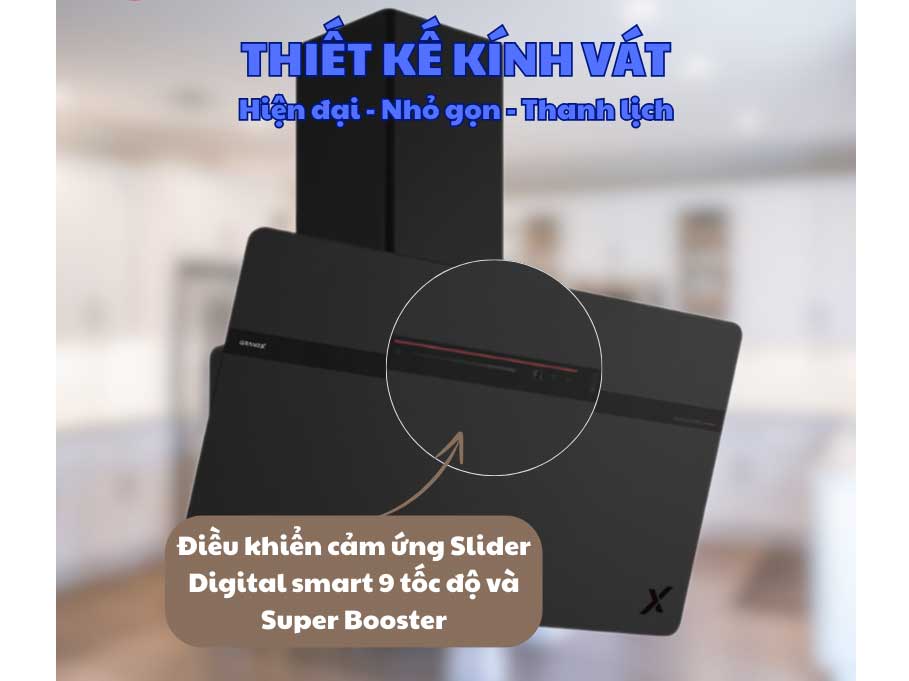 Máy hút mùi có 9 tốc độ hút