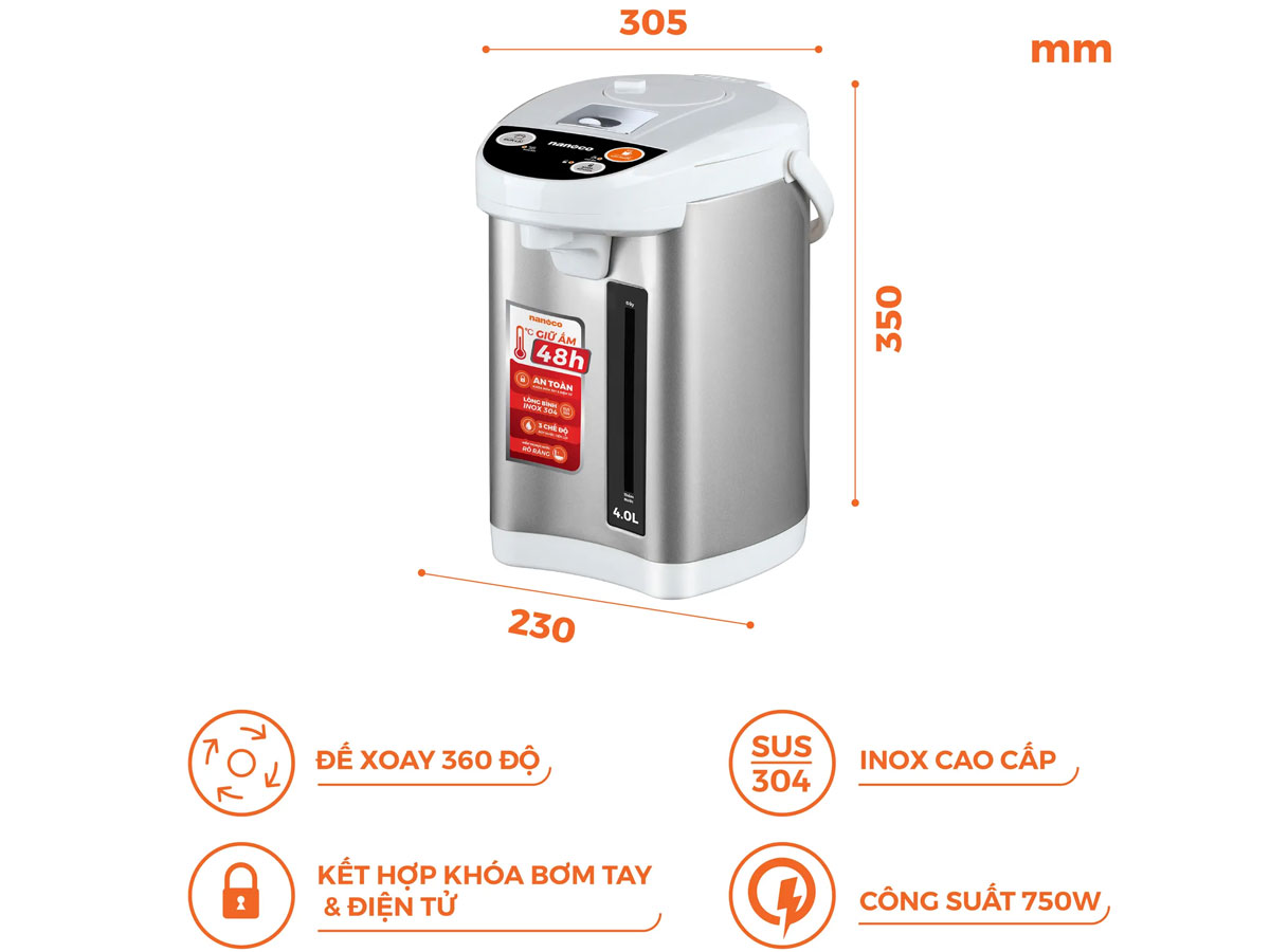 Bình thủy điện có khóa trẻ em