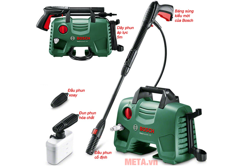 Cấu tạo cơ bản của máy rửa xe Bosch Easy AQT 120