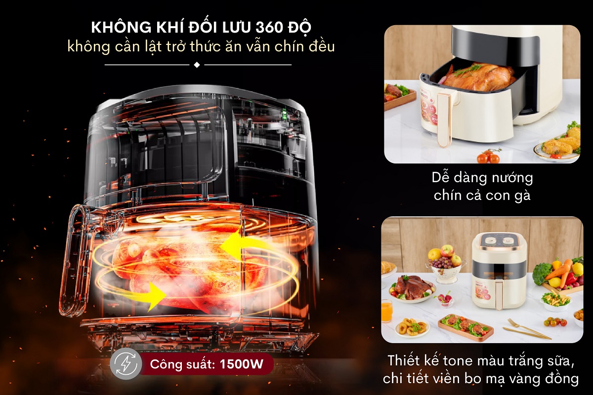 Nồi chiên thực phẩm chín nhanh chóng