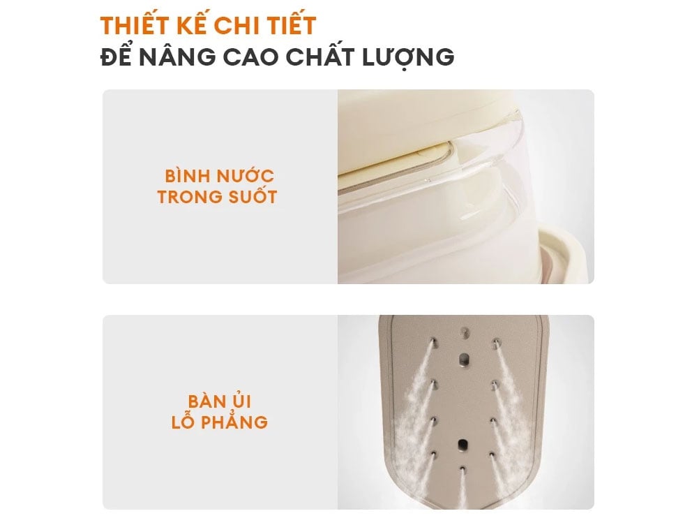 Gaabor GS1300M-PK01A có bình nước trong suốt với dung tích 200ml
