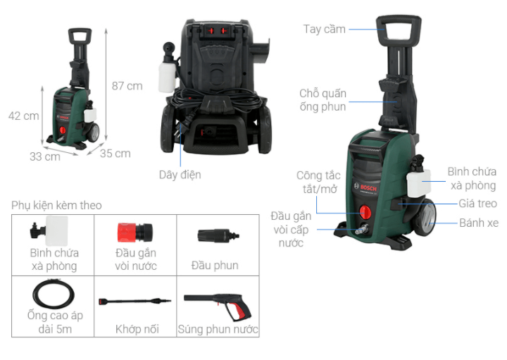 Cấu tạo máy rửa xe Bosch Aquatak 125