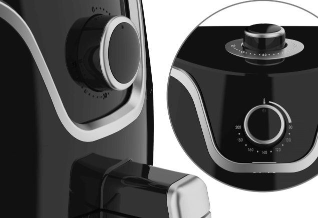 Nồi chiên không dầu Goldsun CQ1502 có 2 núm vặn đơn giản