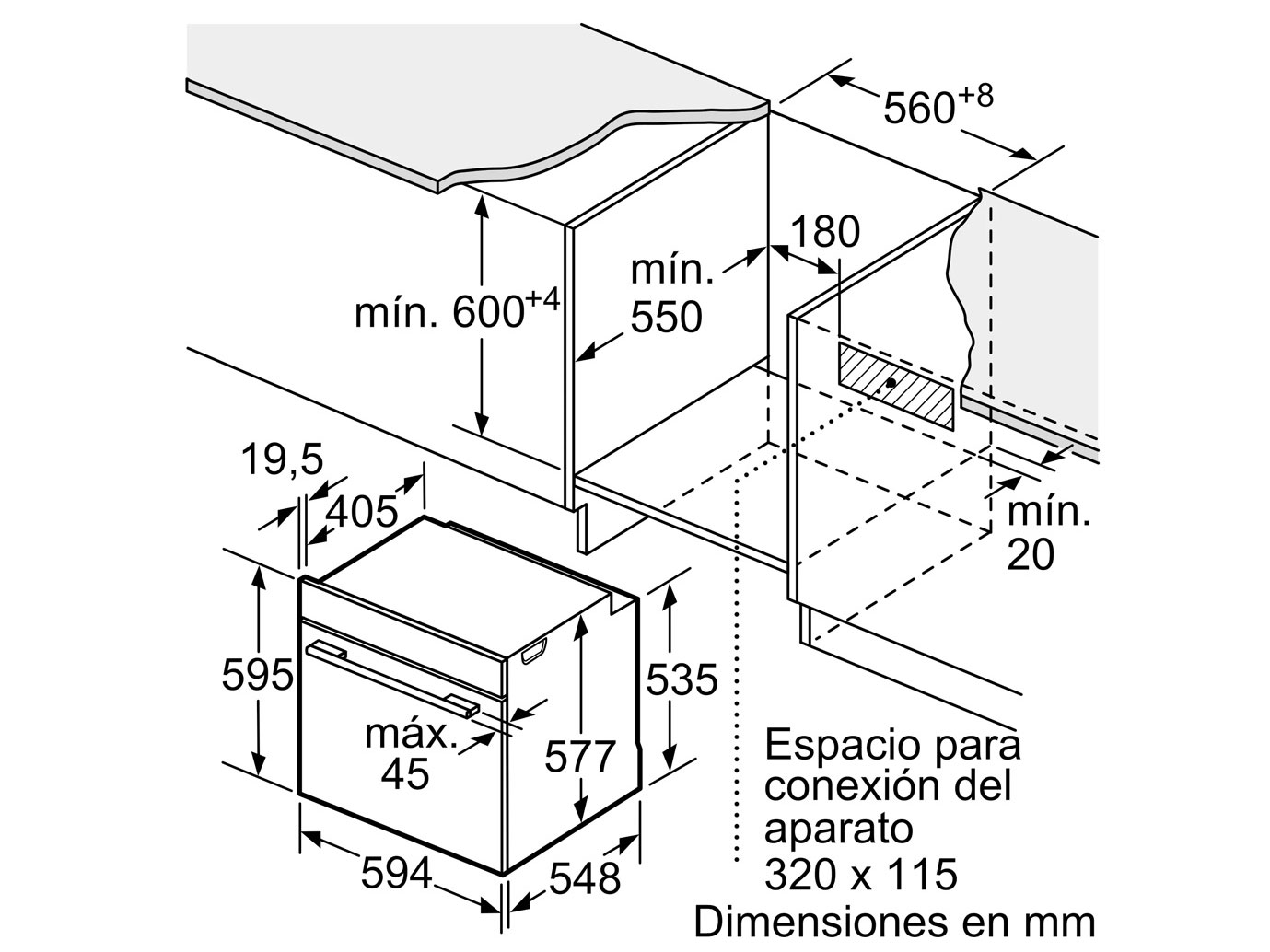 Kích thước Bosch HBG675BS1