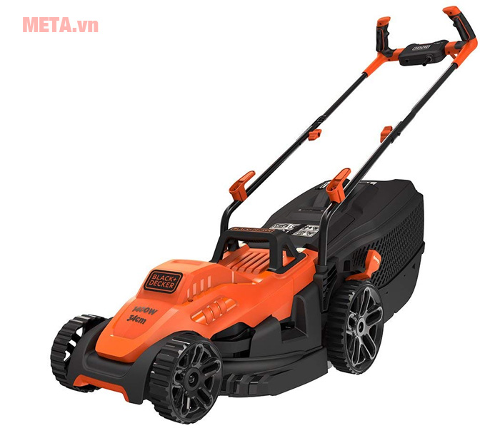 Máy cắt cỏ Black&Decker BEMW461BH sở hữu thiết kế đẹp mắt với tông màu cam - đen khỏe khoắn