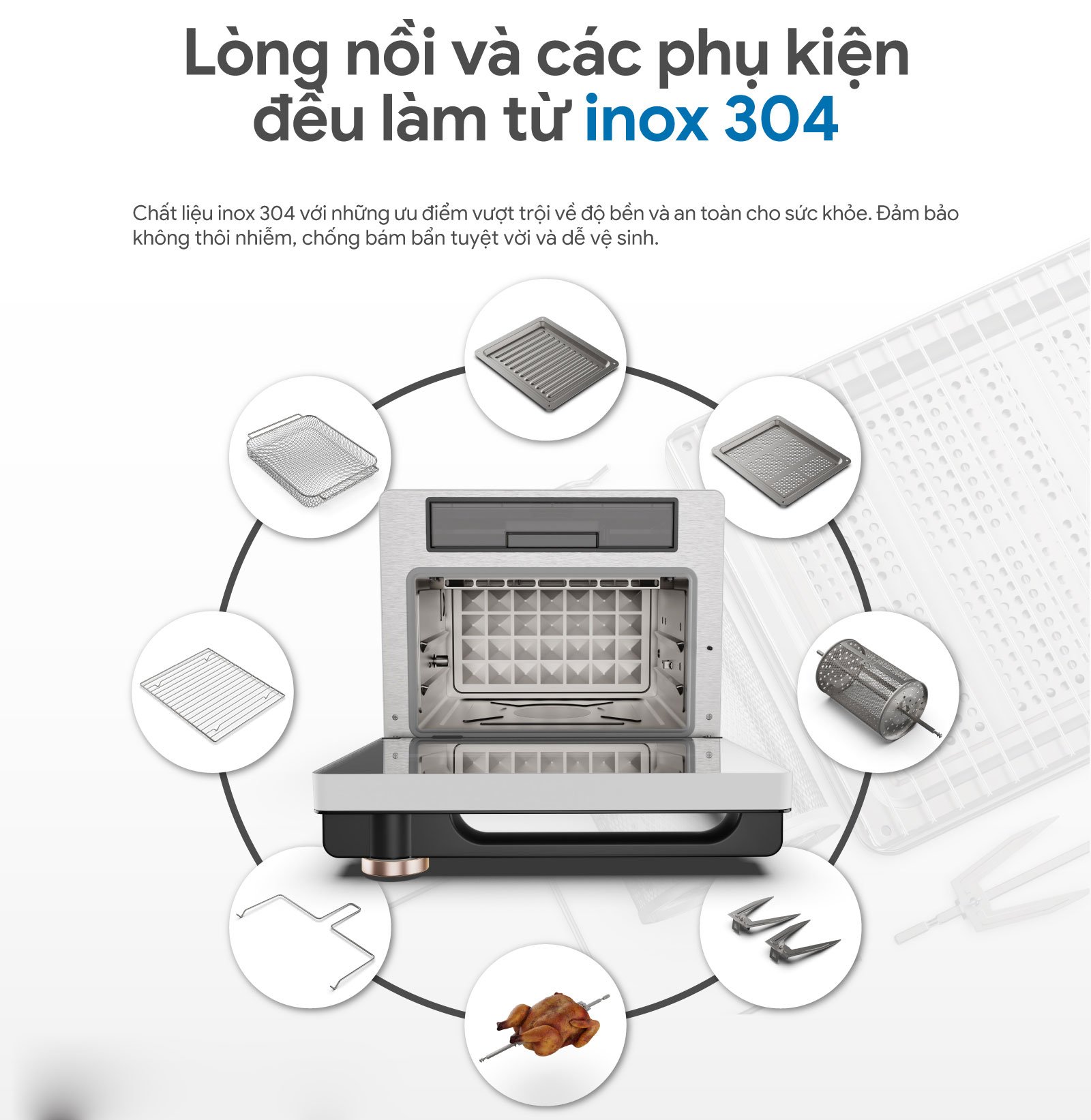 Phụ kiện nồi chiên không dầu kèm hấp 2GOOD S100