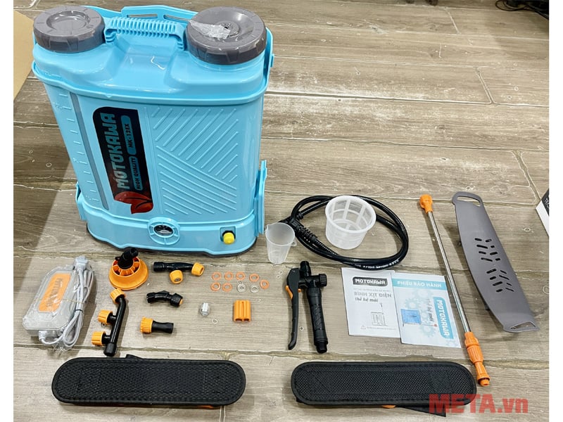 Trọn bộ sản phẩm bình xịt điện Motokawa MK-12EX