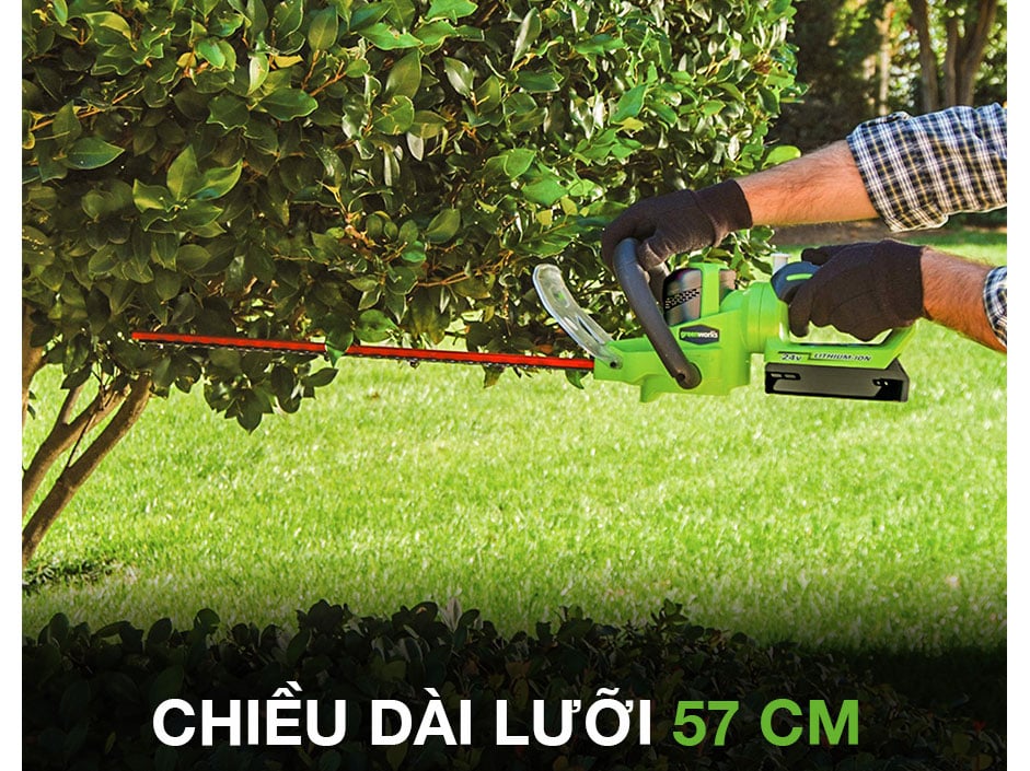 Máy cắt tỉa hàng rào dùng pin Greenworks 24V G24HT57