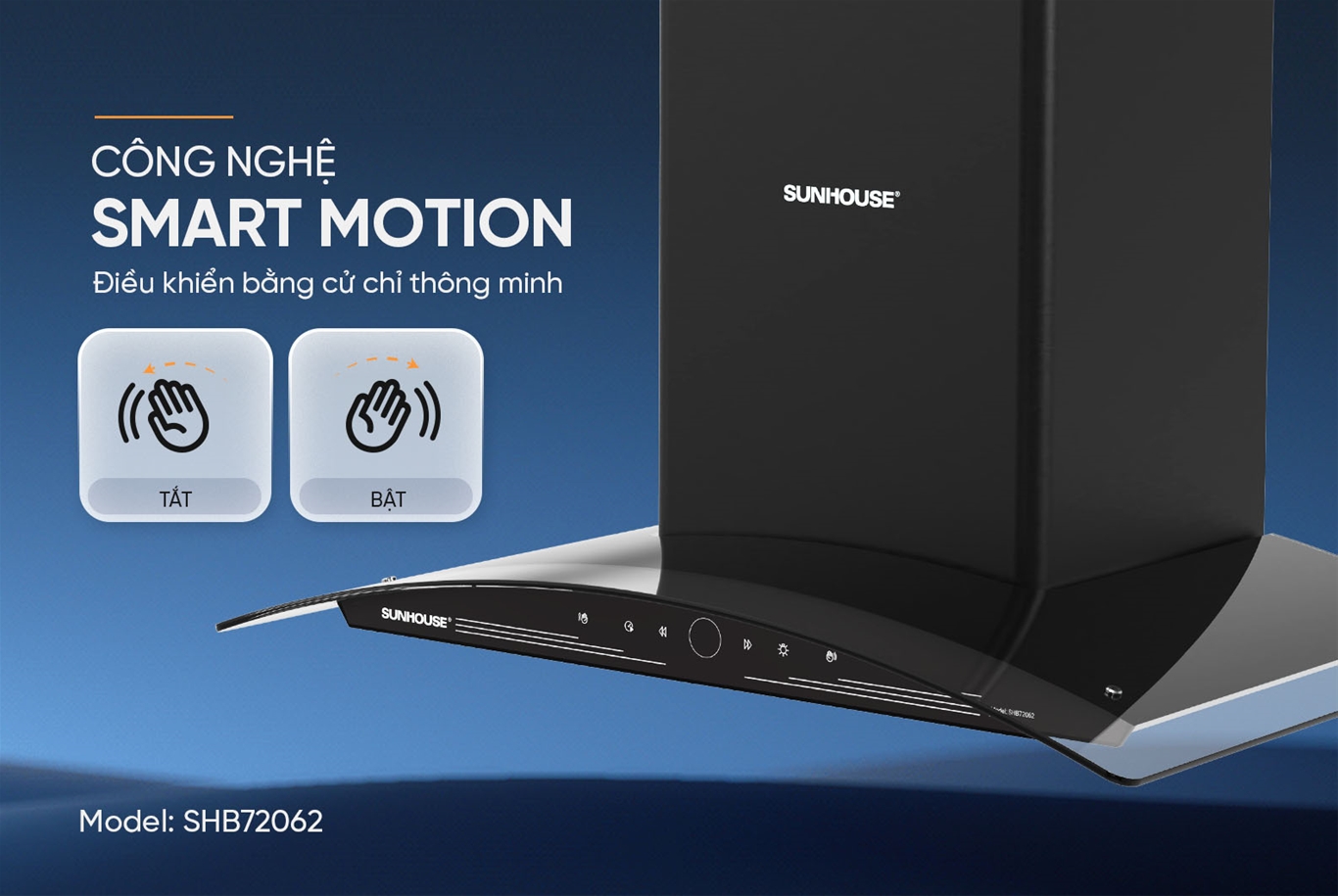 Máy hút mùi kính cong 