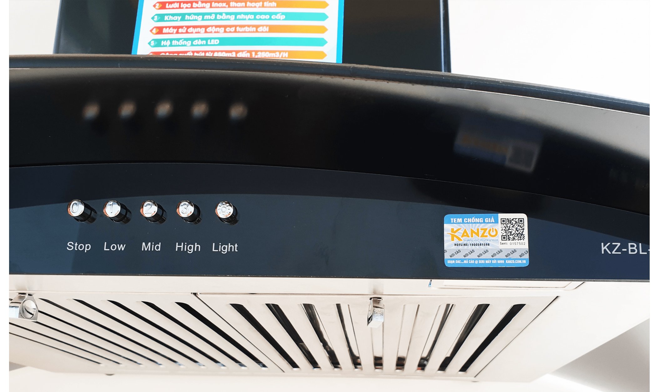 Máy hút mùi có tem chống giả