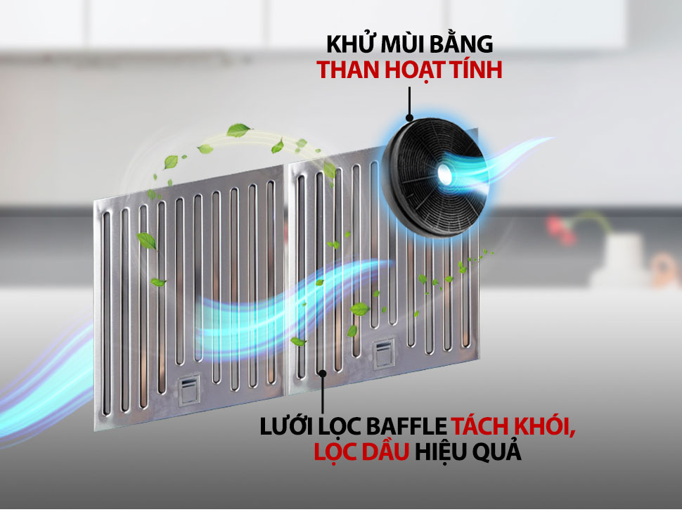Máy hút mùi Lorca có lưới lọc inox