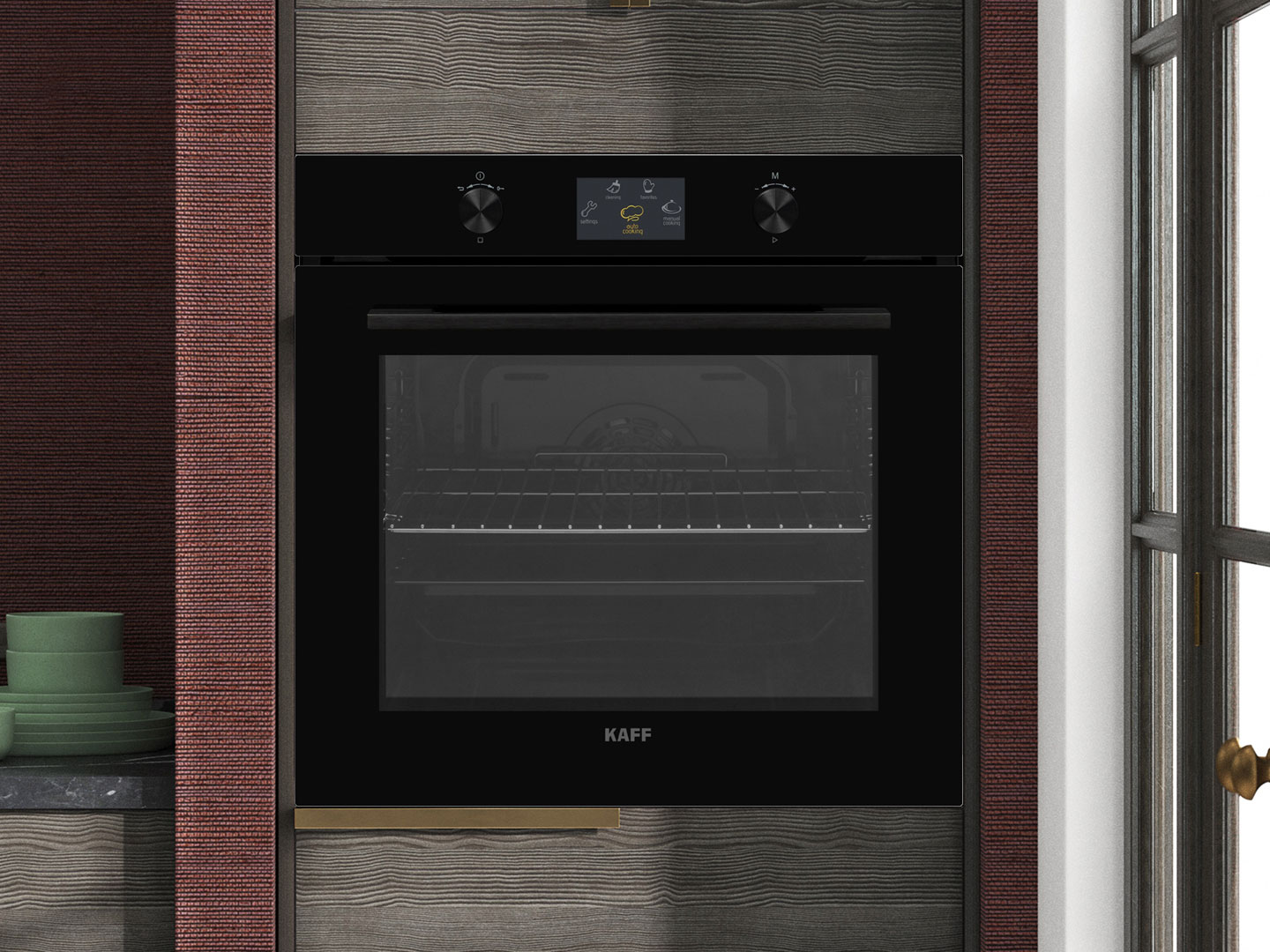 Lò nướng âm tủ Kaff gồm 10 chức năng nướng