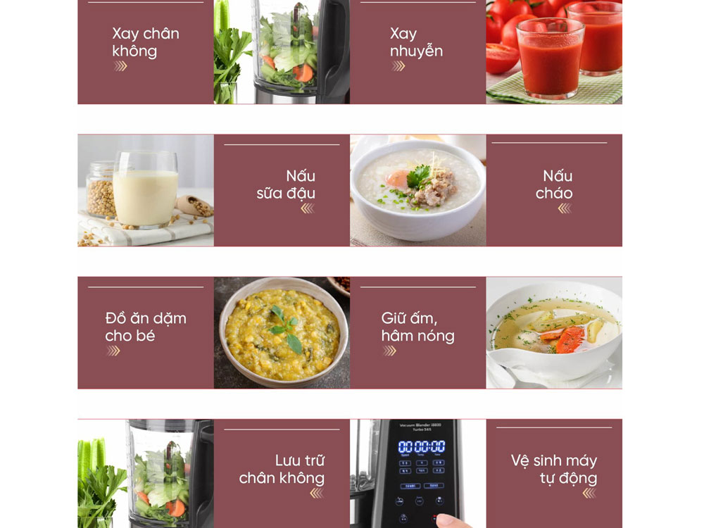 Máy xay đa năng chân không Kuchenzimmer gồm 9 chức năng