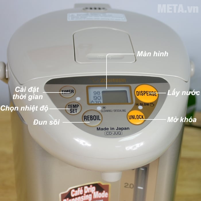 Các chức năng cơ bản trên bình thủy điện