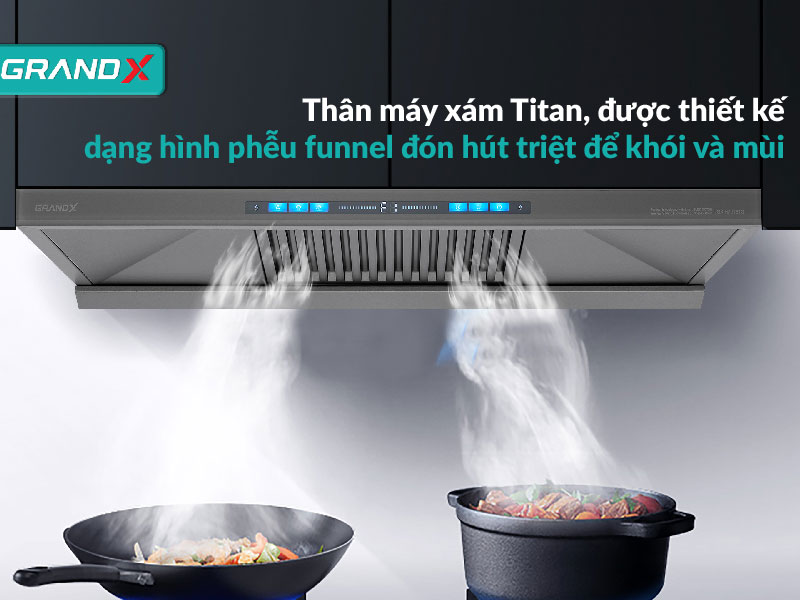 Máy hút mùi áp tường chữ T GrandX GX H90T81G