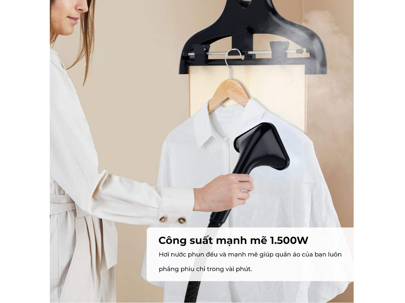 Bàn ủi hơi nước đứng có công suất 1500W