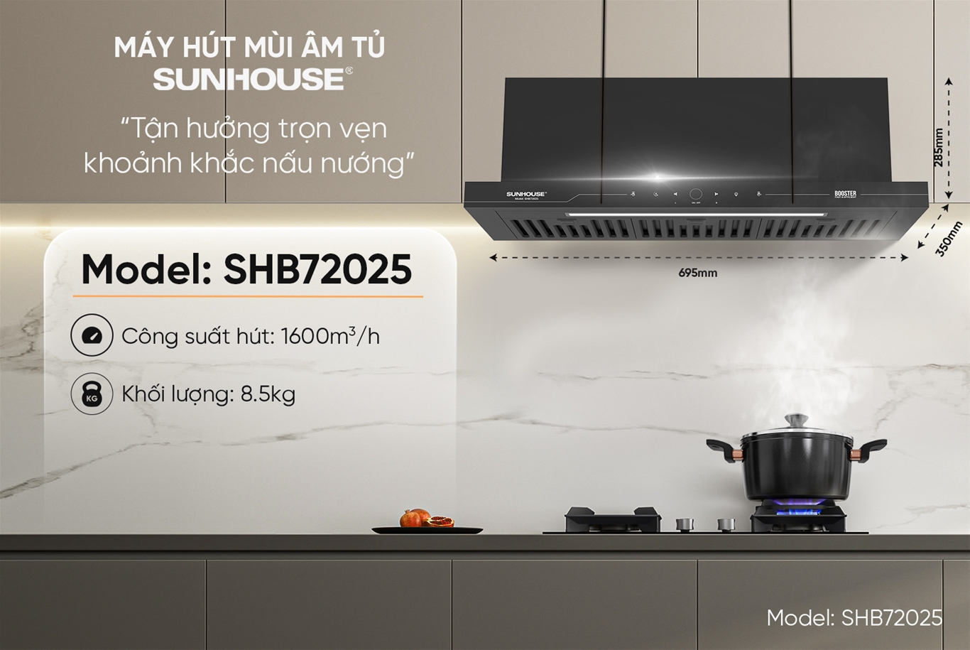 Máy hút mùi dùng động cơ tua bin