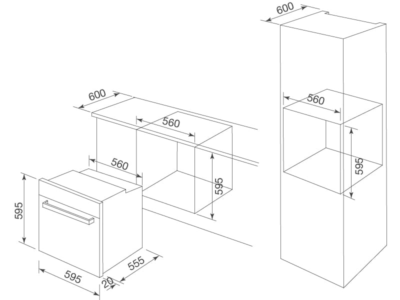 Kích thước lò nướng Malloca