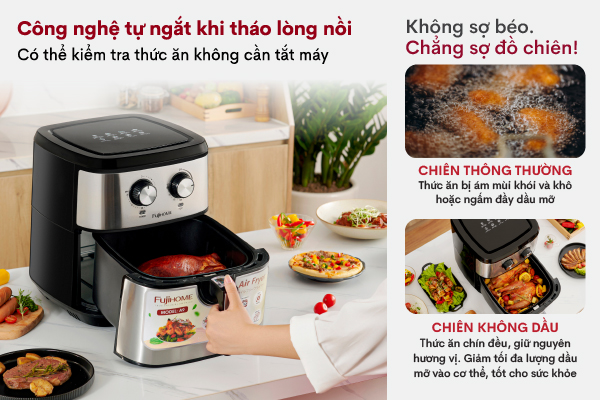 FujiHome A9 chiên thực phẩm không cần dầu