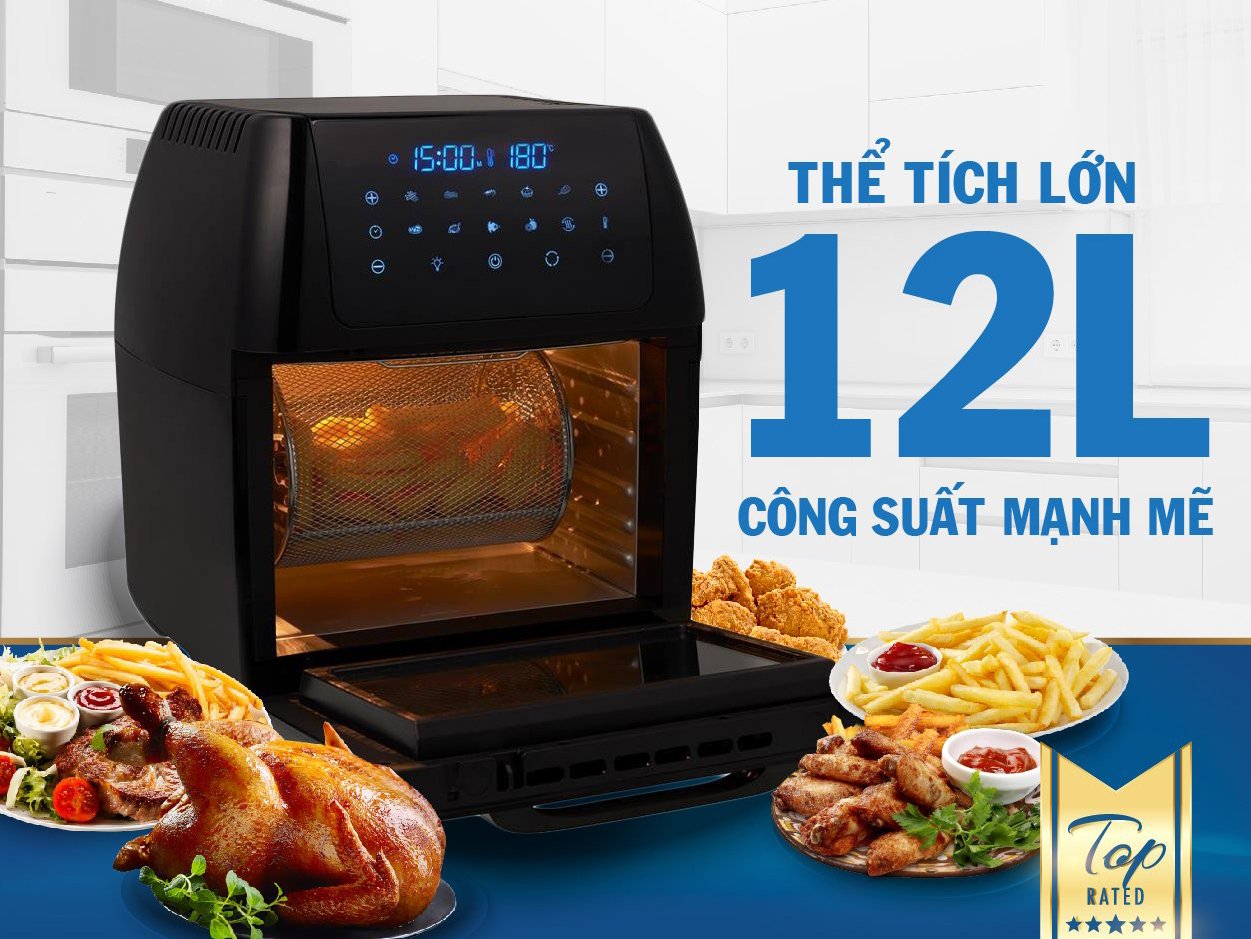 Nồi chiên không dầu có dung tích 12 lít