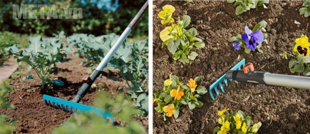 Đầu cào làm xốp đất Gardena 03179-20 được gắn vào cán cầm