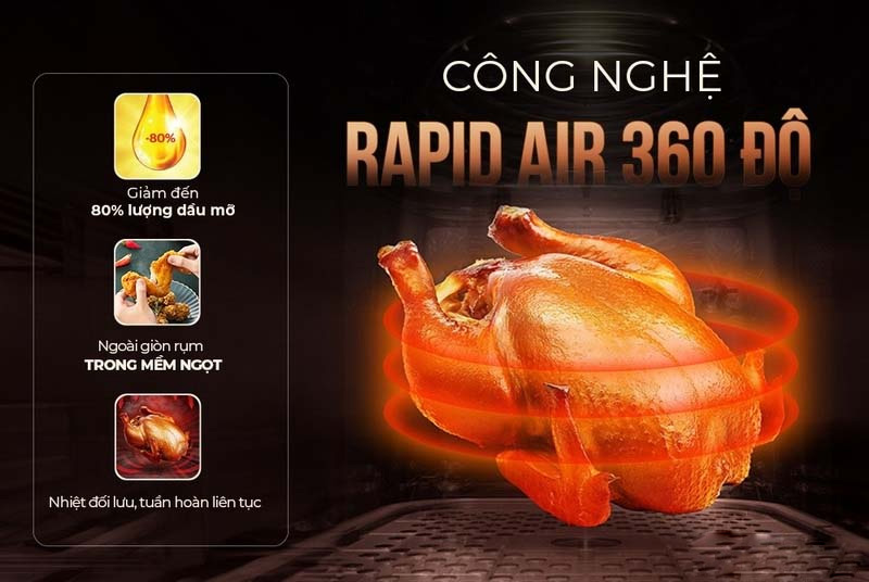 Công nghệ Rapid Air – Giòn rụm bên ngoài, mềm mọng bên trong