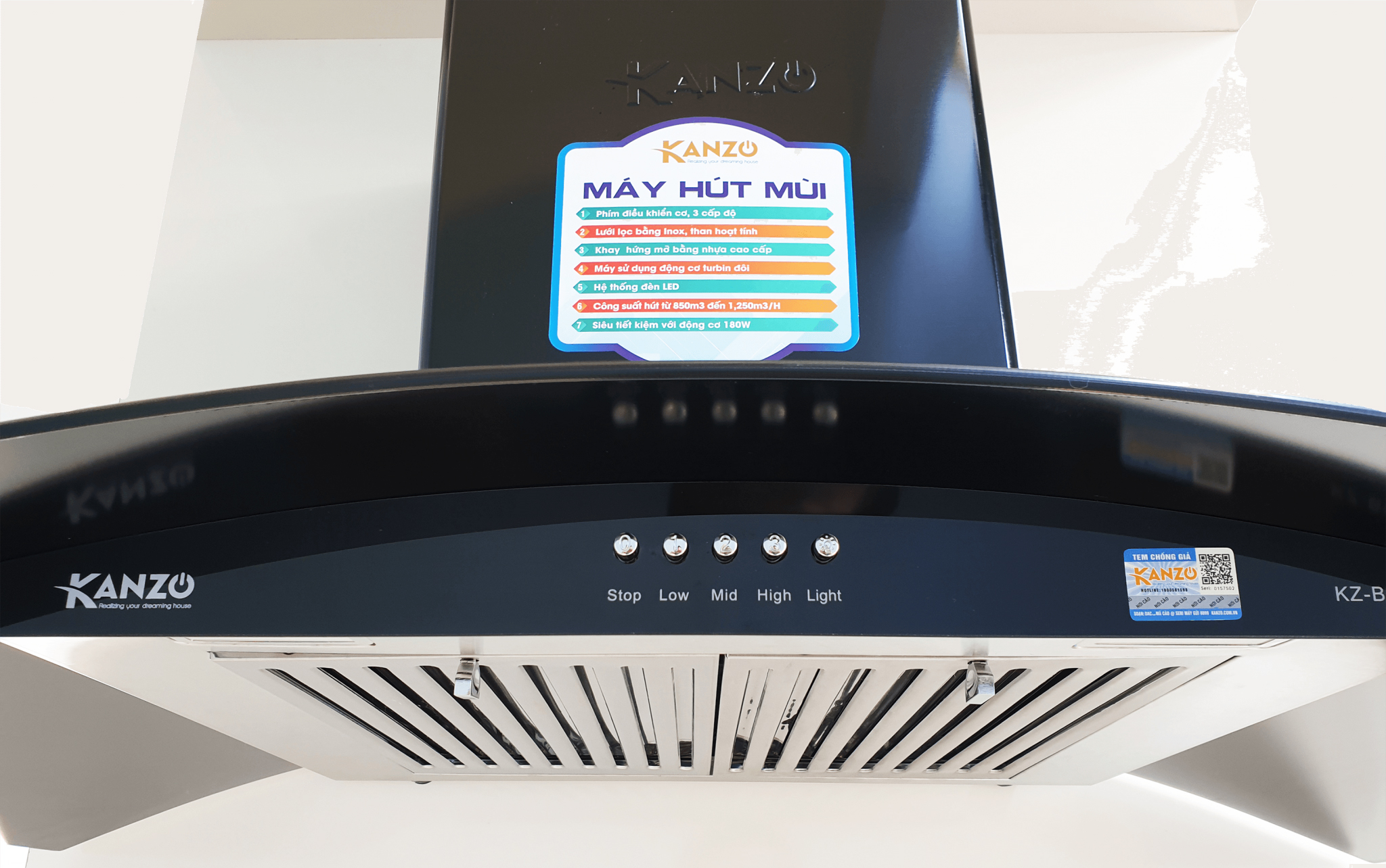 Bảng điều khiển với 5 nút nhấn