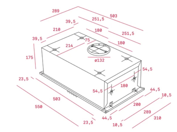 Kích thước máy hút mùi âm tủ