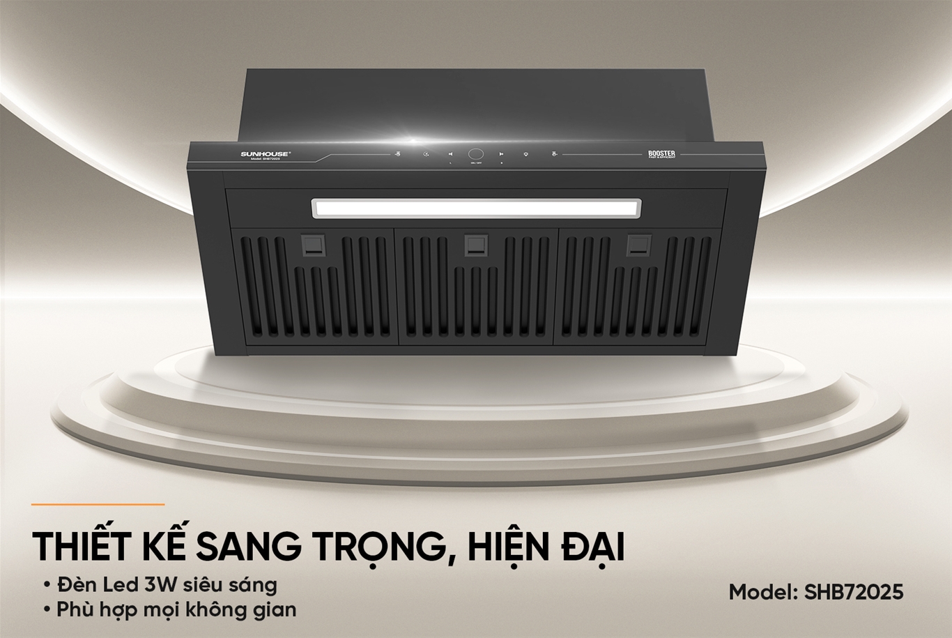 Máy hút mùi âm tủ thiết kế sang trọng