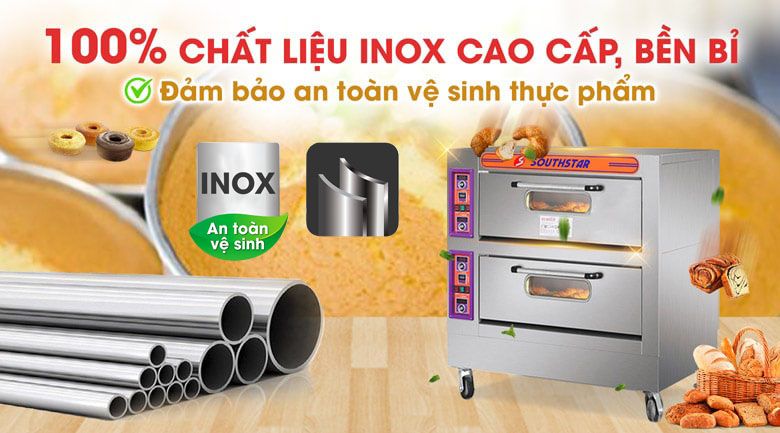 Lò nướng bánh Southstar được làm từ inox bền đẹp