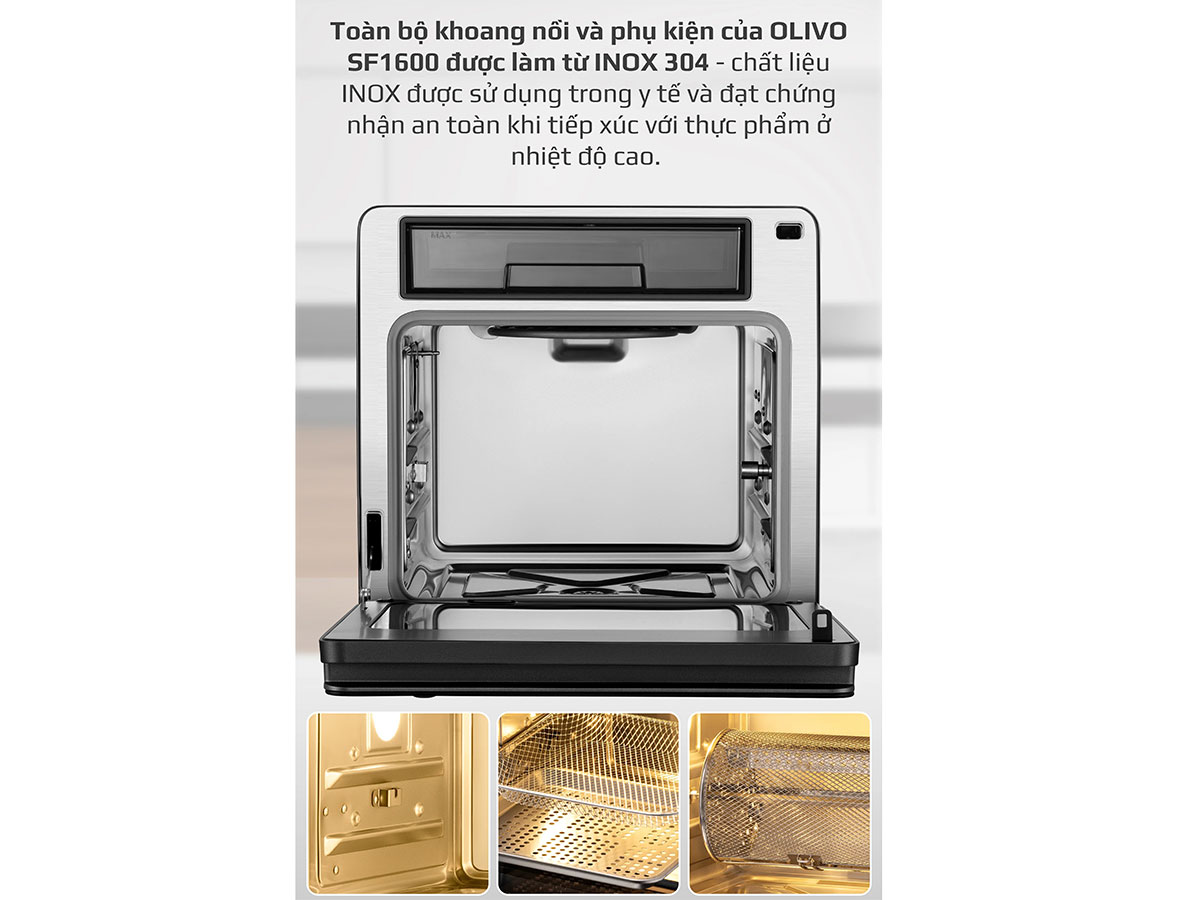 Khoang lò làm từ inox 304