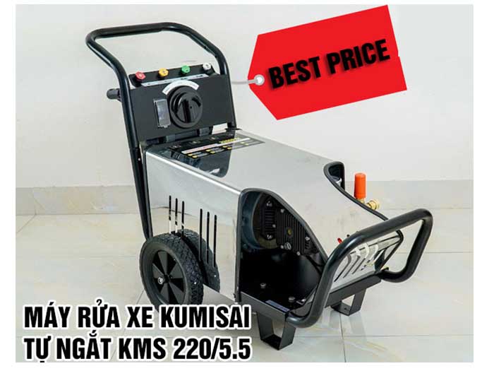 Máy rửa xe Kumisai sẽ tự ngắt động cơ và nước khi nhả cò súng