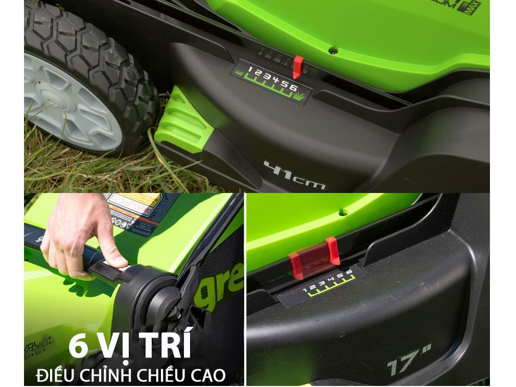 Máy cắt cỏ Greenworks cắt cỏ cao tối đa 8cm