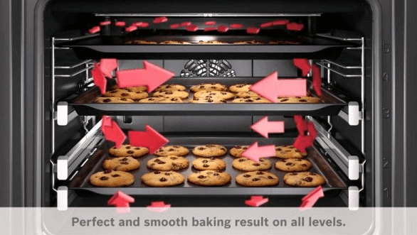 Lò nướng âm tủ Bosch HBG675BB1 serie 8 71 lít ứng dụng công nghệ khí nóng đa chiều 4D Hot Air