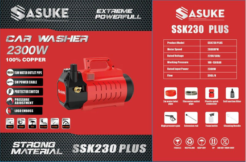 Máy xịt rửa xe Sasuke dùng mô tơ từ