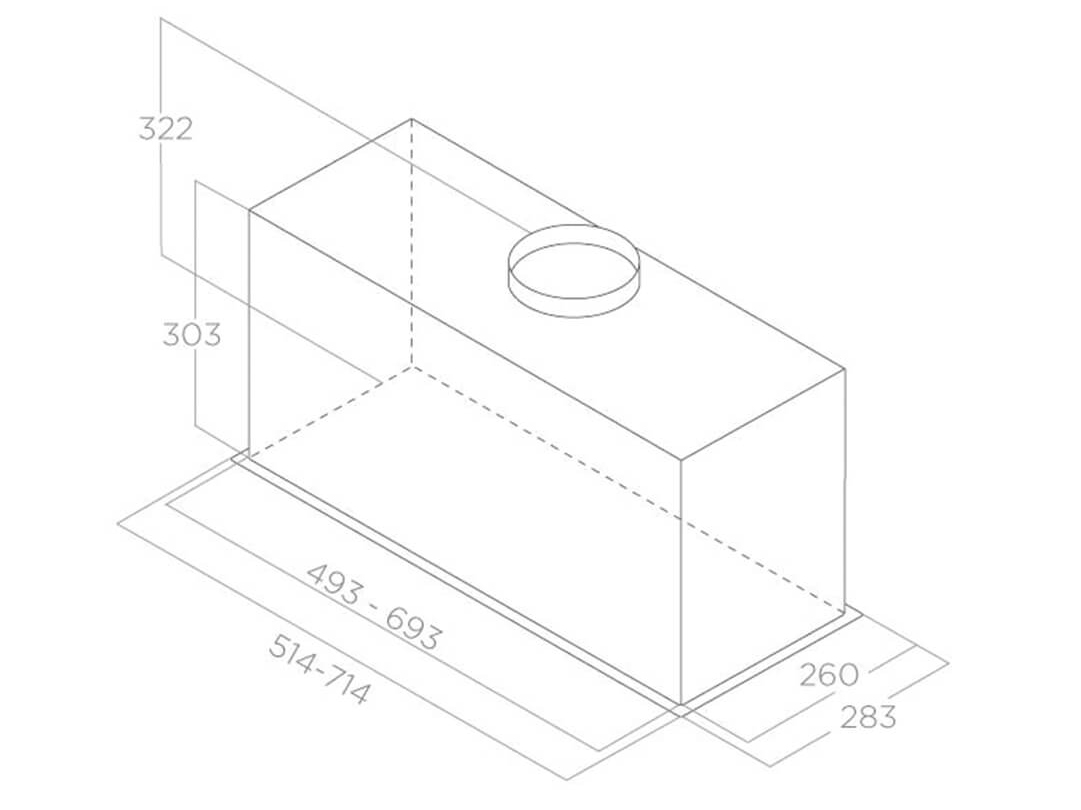 Kích thước Elica Lane MBL/A/72