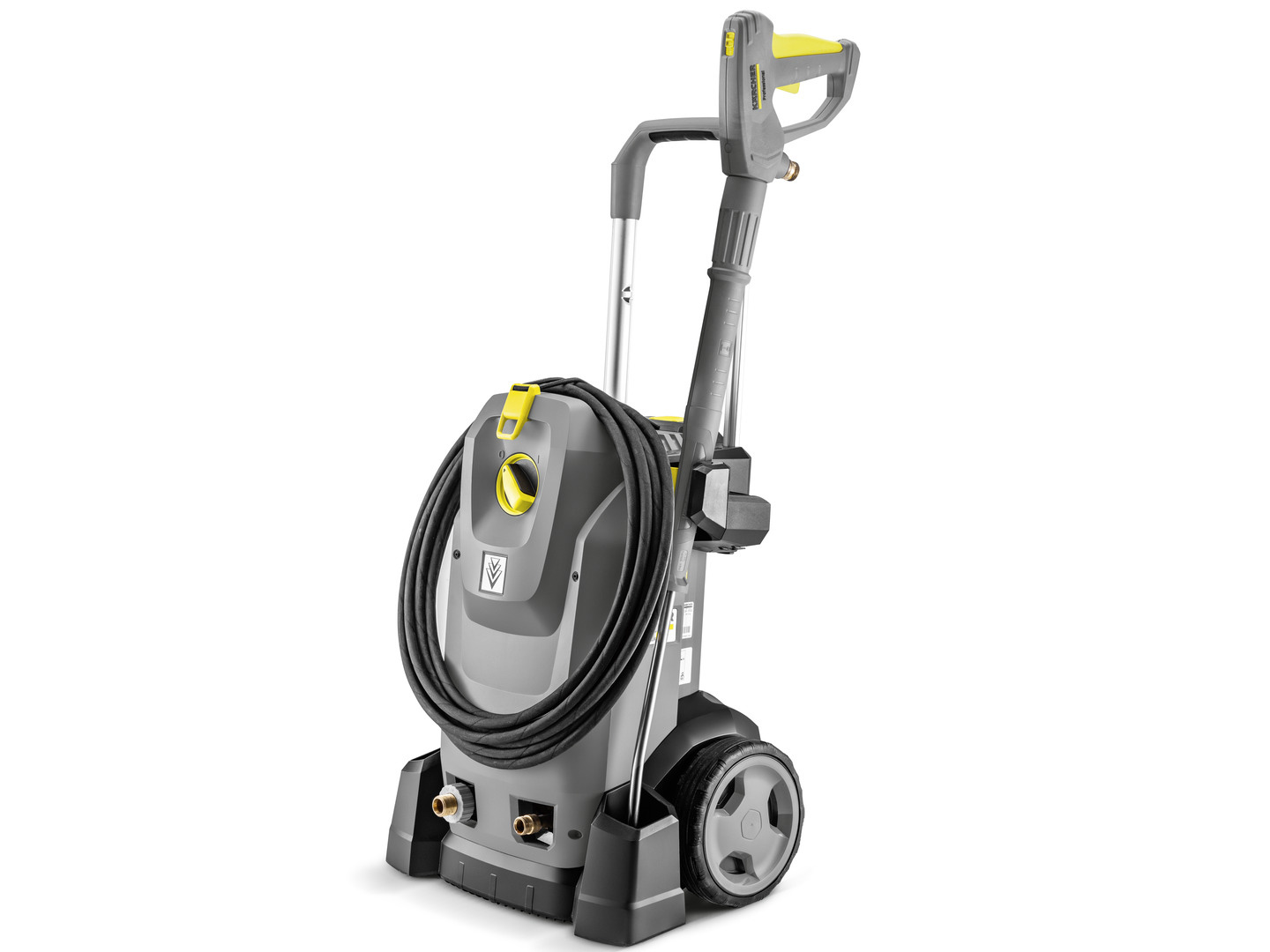 Máy rửa xe Karcher có thể quấn gọn dây phun trên thân máy