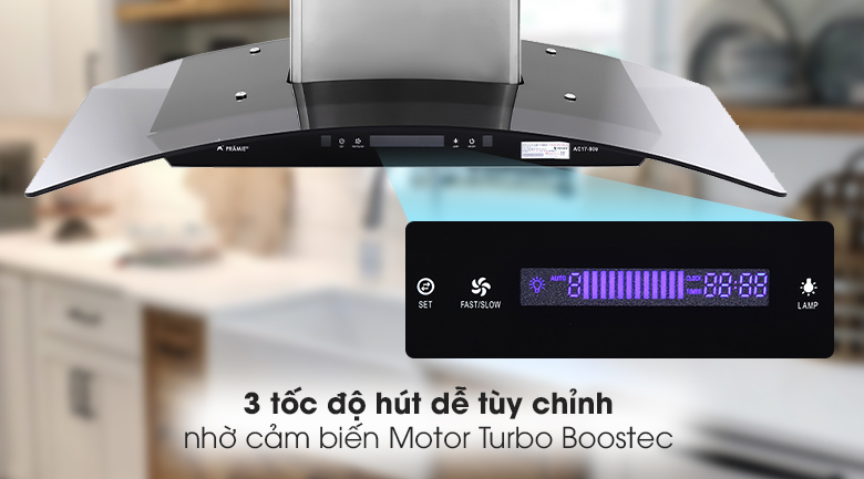 Máy hút mùi kính cong điều khiển vẫy tay