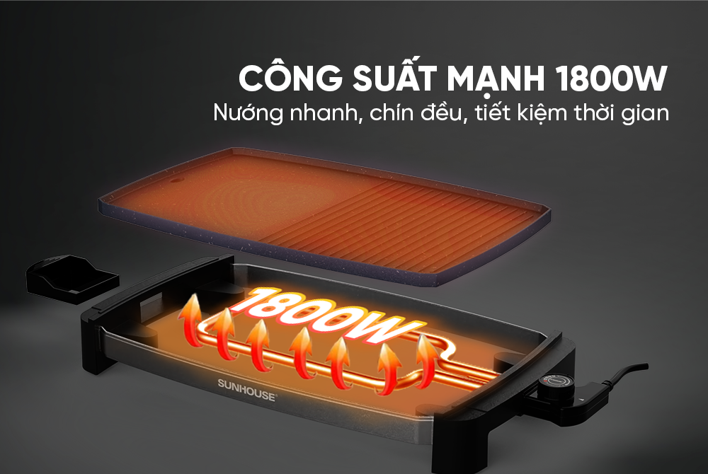 Bếp nướng điện SHD4612 có công suất 1.800W