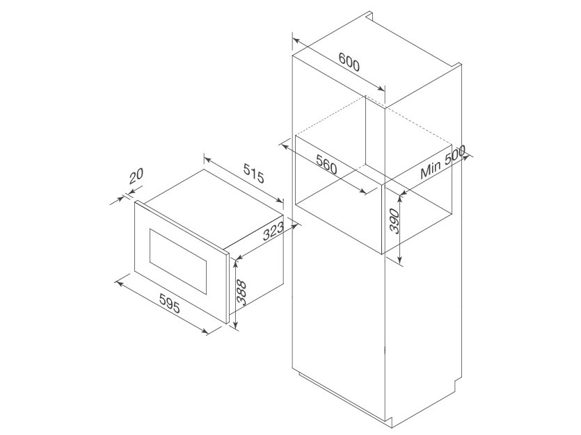 Kích thước của MW-820B