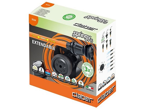 Cuộn vòi dây co giãn Claber được đóng gói trong hộp giấy