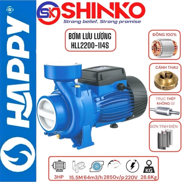 Máy bơm nước lưu lượng Happy HLL2200-114SH