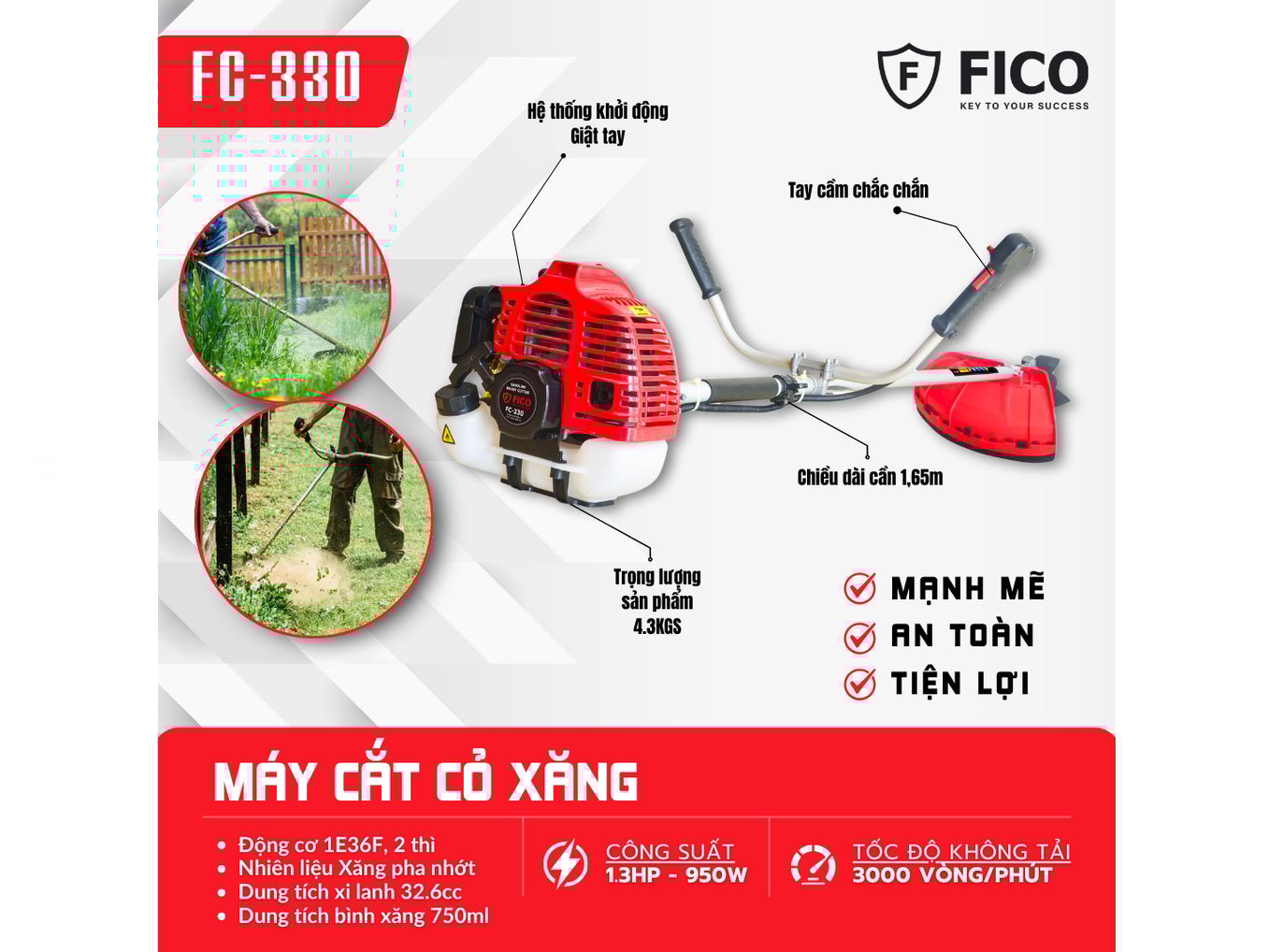 Fico FC-330 có động cơ 2 thì