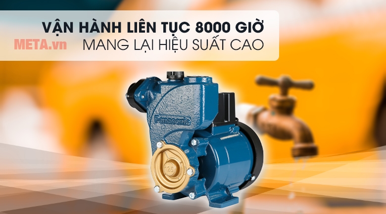 Panasonic GP-129JXK vận hành với công suất 125W cho lưu lượng nước tới 30 lít/phút đồng thời vận hành liên tục trong 8.000 giờ