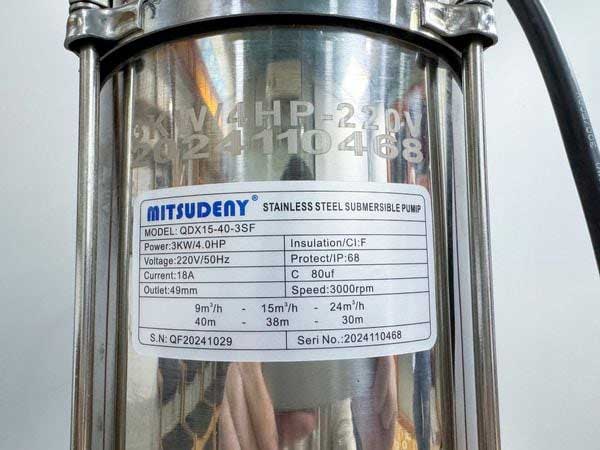Máy bơm chìm Mitsudeny có lưu lượng nước bơm lớn
