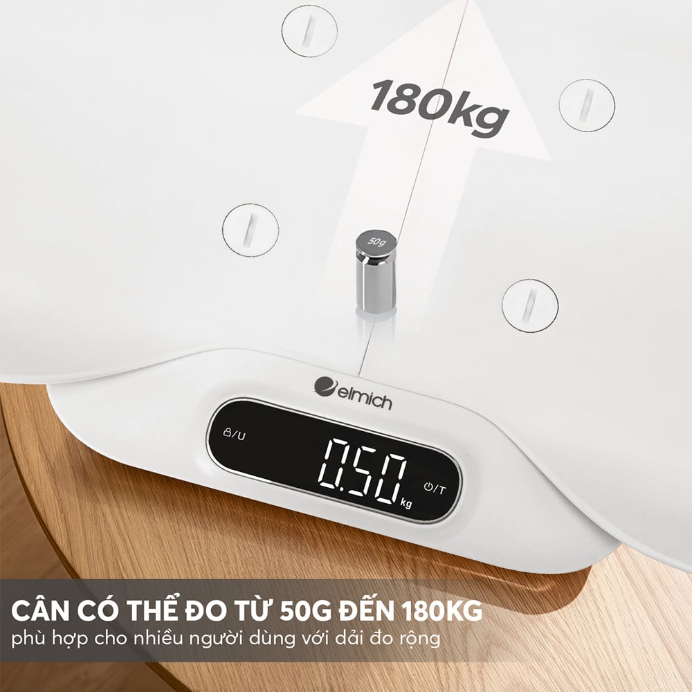 Trọng lượng cân tối đa lên đến 180kg