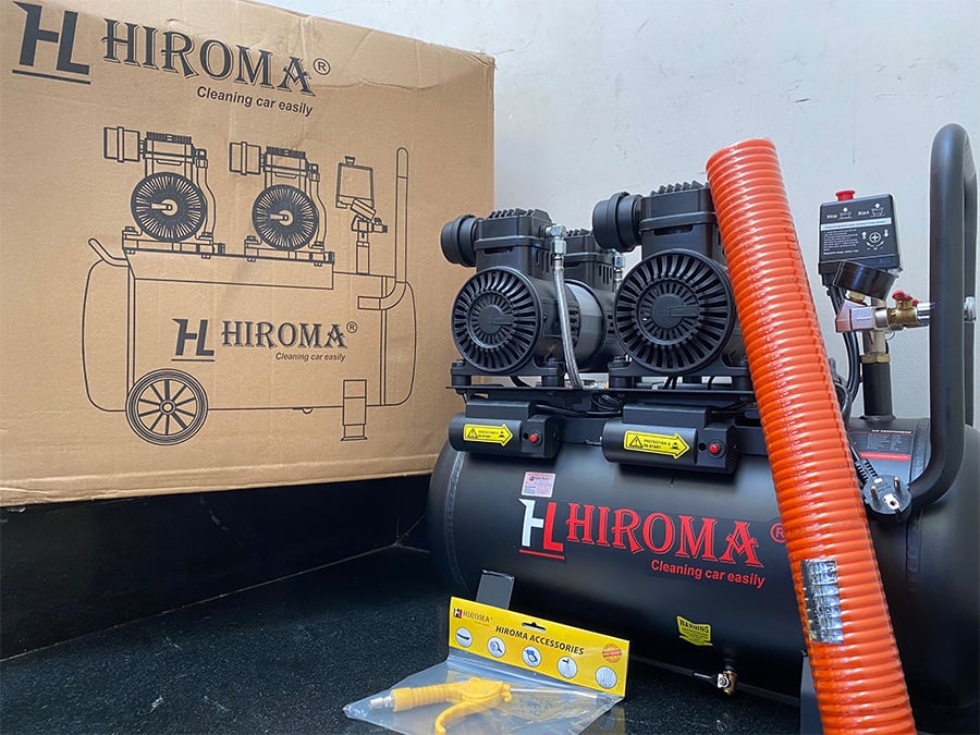 Máy nén khí chính hãng Hiroma DHL-0550 Plus là dòng máy nén khí không dầu do đó sẽ tạo ra khí nén sạch, đảm bảo an toàn cho sức khỏe của người dùng