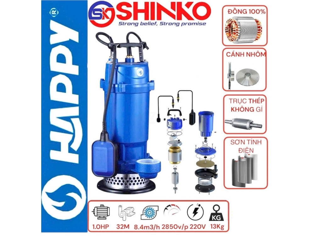 Máy bơm chìm nước sạch Happy HCS750H