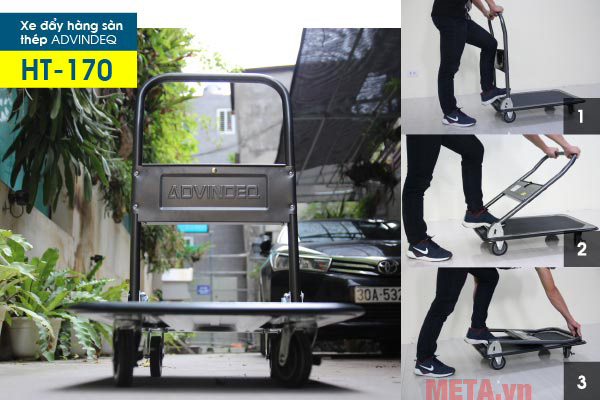 Xe đẩy hàng Advindeq HT-170 gập gọn tay cầm